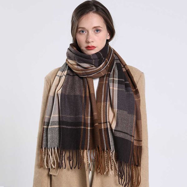scarves luxury plaid scarf winter warm cashmere women long bandana pashmina foulard female tassel shawl and wraps 2022 design g220927, Blue;gray
scarves luxury plaid scarf winter warm cashmere women long bandana pashmina foulard female tassel shawl and wraps 2022 design g220927, Blue;gray