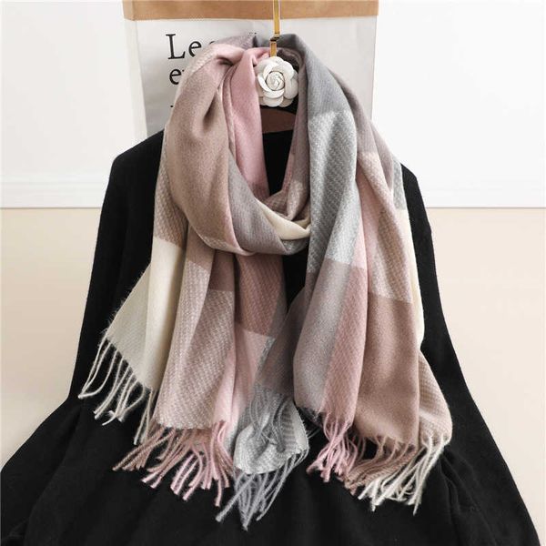 scarves luxury plaid scarf winter warm cashmere women long pashmina foulard female lady tassel shawl wraps 2022 design new g220927, Blue;gray
scarves luxury plaid scarf winter warm cashmere women long pashmina foulard female lady tassel shawl wraps 2022 design new g220927, Blue;gray