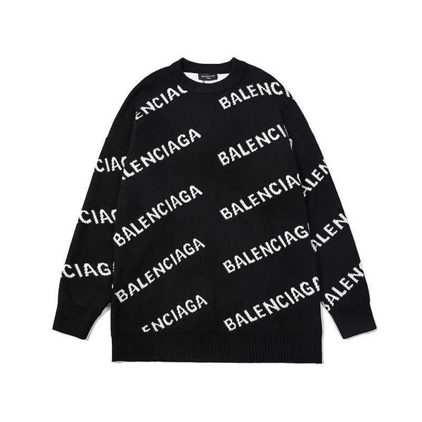 knitted casual sweaters designer autumn balencaigass round sweater men's winter neck letter jacquard fashion loose wear brand paris tqn, White;black
knitted casual sweaters designer autumn balencaigass round sweater men's winter neck letter jacquard fashion loose wear brand paris tqn, White;black