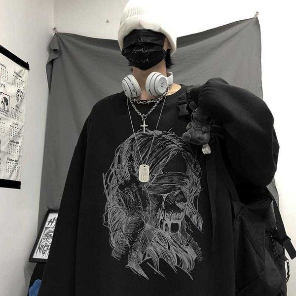 gothic retro dark printed sweatshirt men korean fashion loose trend casual couple ins street hip-hop crew neck sweatshirt, Black
gothic retro dark printed sweatshirt men korean fashion loose trend casual couple ins street hip-hop crew neck sweatshirt, Black