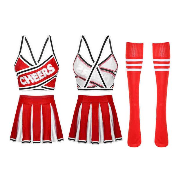 women's tracksuits women cheerleader uniform school girls comes crop with pleated skirt stripped knee high long football socks outfit t, Gray
women's tracksuits women cheerleader uniform school girls comes crop with pleated skirt stripped knee high long football socks outfit t, Gray