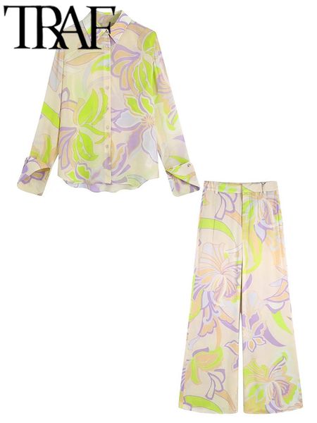 women's two piece pants men's tracksuits traf casual summer women floral print suits lightweight long sleeve shirt straight pants, White
women's two piece pants men's tracksuits traf casual summer women floral print suits lightweight long sleeve shirt straight pants, White