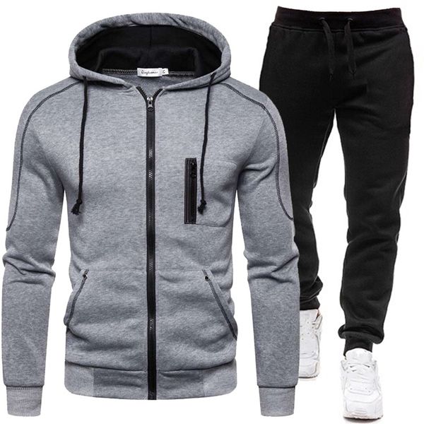 men's tracksuits men tracksuits set pocket spring autumn hoodie zipper jogging trouser solid color fitness run suit casual clothing spo, Gray
men's tracksuits men tracksuits set pocket spring autumn hoodie zipper jogging trouser solid color fitness run suit casual clothing spo, Gray