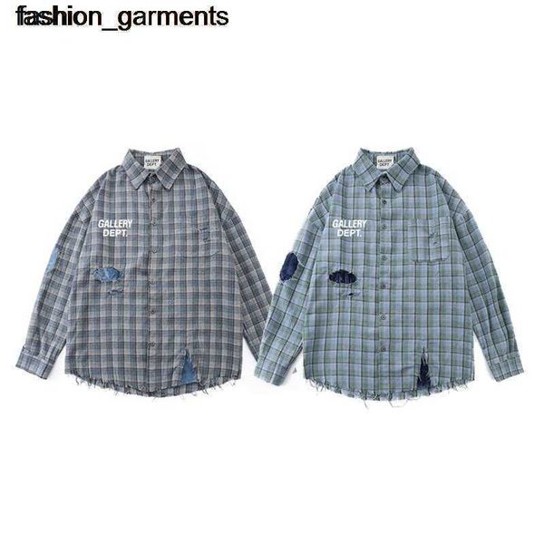 designer men's casual shirts fall new galery dept plaid broken hem shirt men's women's loose coat, White;black
designer men's casual shirts fall new galery dept plaid broken hem shirt men's women's loose coat, White;black