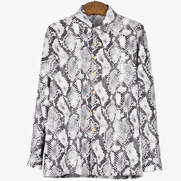 men's casual shirts 2021 new fashion python pattern streetwear shirt men shirt long sleeve breathable polyester snake print blouse for, White;black
men's casual shirts 2021 new fashion python pattern streetwear shirt men shirt long sleeve breathable polyester snake print blouse for, White;black