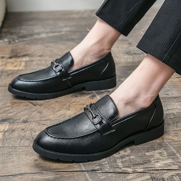 vegan brogue leather oxford shoes pointed toe one stirrup vintage luxury metal buckle men's fashion formal casual shoes business shoes, Black
vegan brogue leather oxford shoes pointed toe one stirrup vintage luxury metal buckle men's fashion formal casual shoes business shoes, Black