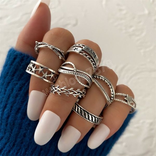 women's fashion 8pcs love letter ring vintage geometry silver color star rings jewelry for women wedding gift
women's fashion 8pcs love letter ring vintage geometry silver color star rings jewelry for women wedding gift