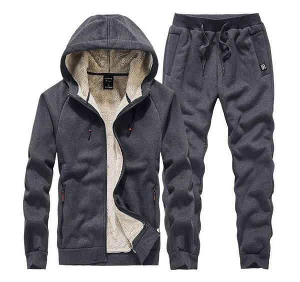 men's tracksuits thickened leisure suit men autumn winter lamb fleece warm sportswear large size hoodie plus two piece setmmmdllhwyb, Gray
men's tracksuits thickened leisure suit men autumn winter lamb fleece warm sportswear large size hoodie plus two piece setmmmdllhwyb, Gray