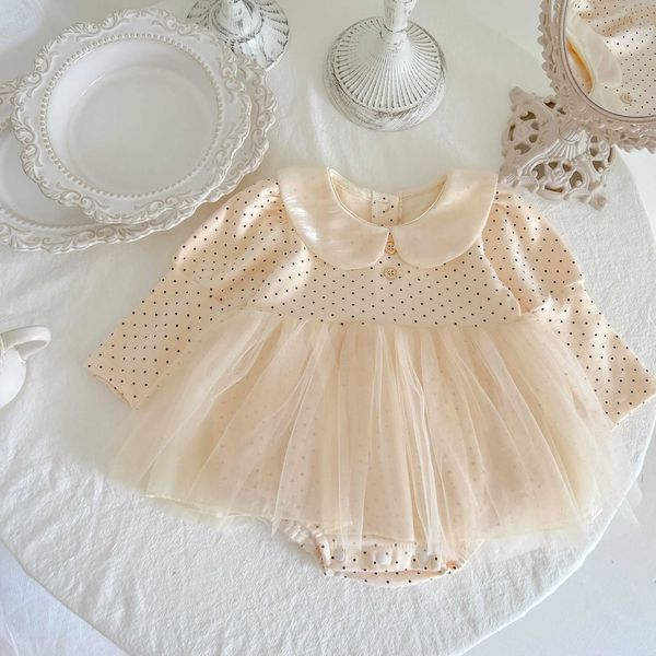rompers cute toddler girl sweet dot peter pan collar mesh skirt bodysuit baby girls cotton long sleeves princess jumpsuit new outfits j22092, Blue
rompers cute toddler girl sweet dot peter pan collar mesh skirt bodysuit baby girls cotton long sleeves princess jumpsuit new outfits j22092, Blue