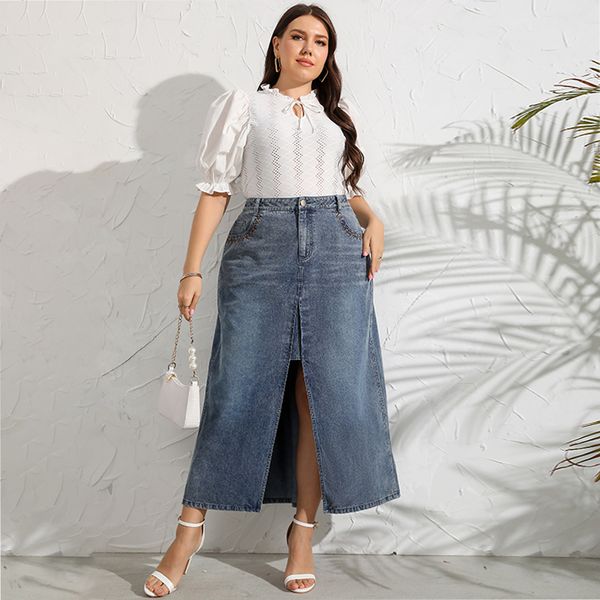 plus size dresses blue denim skirt women clothes high waist slit loose skirt streetwear office ladies straight split long skirt plus size 22, Black
plus size dresses blue denim skirt women clothes high waist slit loose skirt streetwear office ladies straight split long skirt plus size 22, Black