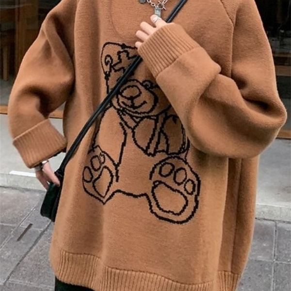 women's sweaters oversized pullovers women's clothing sueter mujer cartoon bear jacquard casual jumper y2k clothes fashion knitted, White;black
women's sweaters oversized pullovers women's clothing sueter mujer cartoon bear jacquard casual jumper y2k clothes fashion knitted, White;black