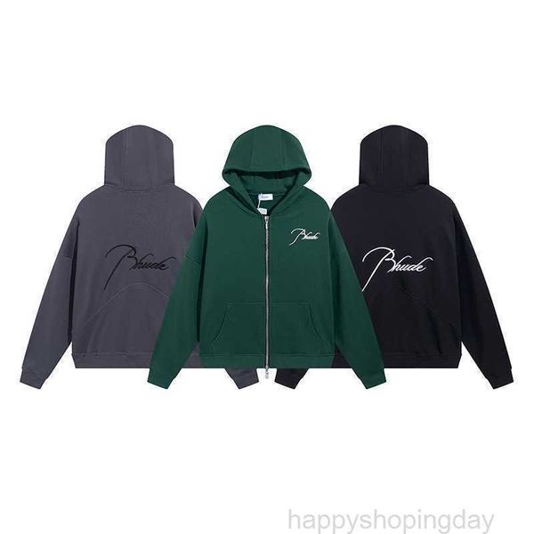 men's hoodies sweatshirts rhude capsule zipper letter embroidery hoodie ins high street fashion brand and women's autumn cardigan, Black
men's hoodies sweatshirts rhude capsule zipper letter embroidery hoodie ins high street fashion brand and women's autumn cardigan, Black