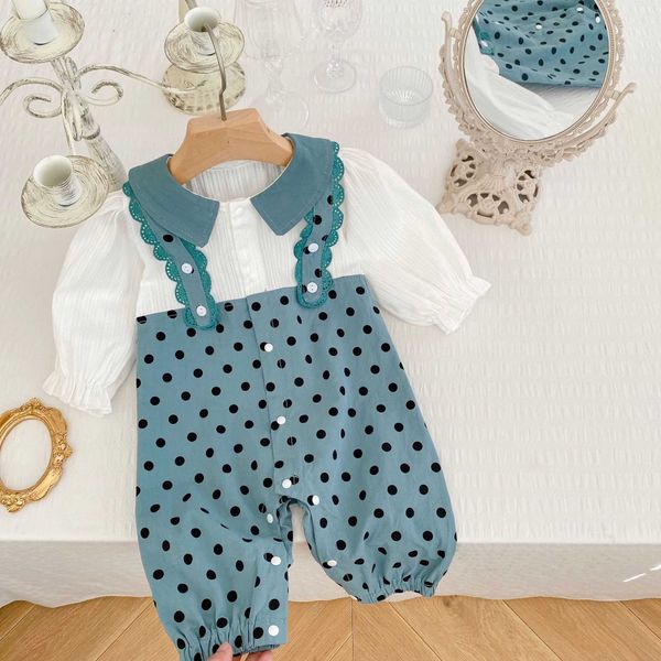 rompers baby fashion patchwork fake two piece boy single breasted romper full sleeves dot cotton jumpsuit kid girl overall j220922, Blue
rompers baby fashion patchwork fake two piece boy single breasted romper full sleeves dot cotton jumpsuit kid girl overall j220922, Blue