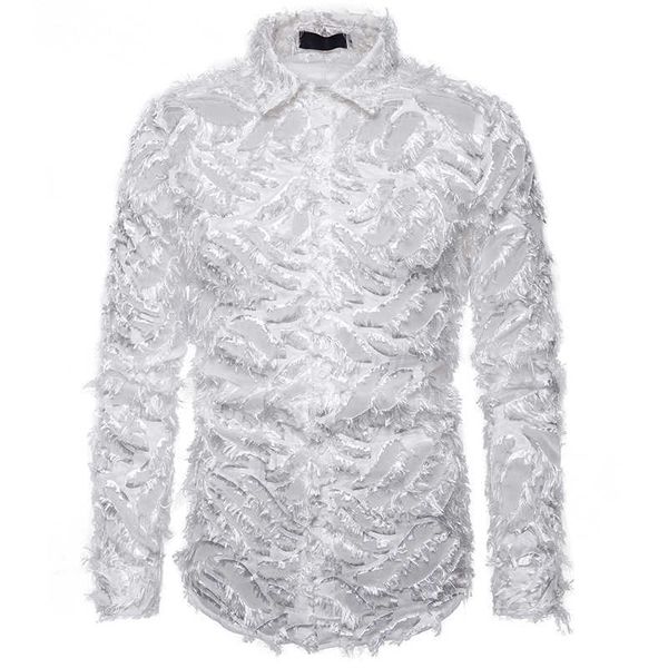 men's casual shirts men's white feather see through nightclub shirts slim fit long sleeve lace shirt men party stage singer come h, White;black
men's casual shirts men's white feather see through nightclub shirts slim fit long sleeve lace shirt men party stage singer come h, White;black