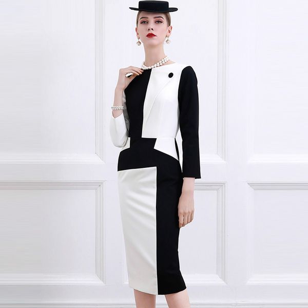 work dresses high end small fragrance temperament spring black and white professional dress women's formal dress 221006, White;black
work dresses high end small fragrance temperament spring black and white professional dress women's formal dress 221006, White;black