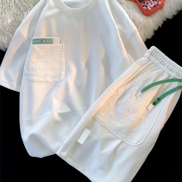 men's tracksuits gmiixder simple waffle suit women summer thin loose urban design niche t-shirt shorts casual sportswear patch design 2, Gray
men's tracksuits gmiixder simple waffle suit women summer thin loose urban design niche t-shirt shorts casual sportswear patch design 2, Gray