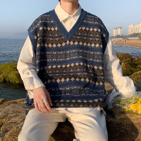 men sweater vest v neck sleeveless sweater pullover autumn knitted sweater korean fashion clothing lightweight, White;black
men sweater vest v neck sleeveless sweater pullover autumn knitted sweater korean fashion clothing lightweight, White;black
