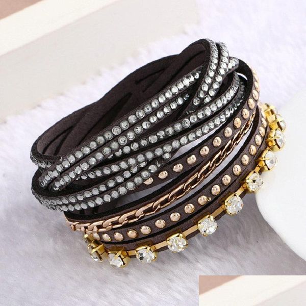 charm bracelets charm bracelets fashion women 9 colors rhineston layer leather bracelet braided femmecharm drop delivery 2021 jewelry dhapy, Golden;silver
charm bracelets charm bracelets fashion women 9 colors rhineston layer leather bracelet braided femmecharm drop delivery 2021 jewelry dhapy, Golden;silver