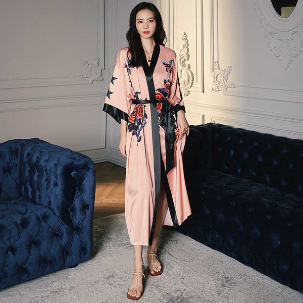 women's sleepwear oversize long robe spring summer women sleepwear kimono bathrobe gown satin nightwear nightgown loose home dressing g, Black;red
women's sleepwear oversize long robe spring summer women sleepwear kimono bathrobe gown satin nightwear nightgown loose home dressing g, Black;red