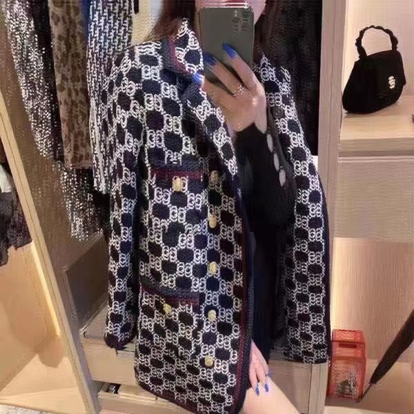 e21 women's designer blazers clothing with full letters tweed spring new released 0dj2, White;black
e21 women's designer blazers clothing with full letters tweed spring new released 0dj2, White;black