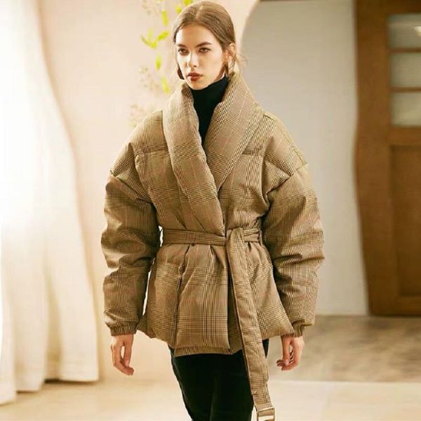 women's down parkas winter women's plaid woolen fabric windproof fluffy down coat female was thin thick warm down jacket parkas wi, Black
women's down parkas winter women's plaid woolen fabric windproof fluffy down coat female was thin thick warm down jacket parkas wi, Black