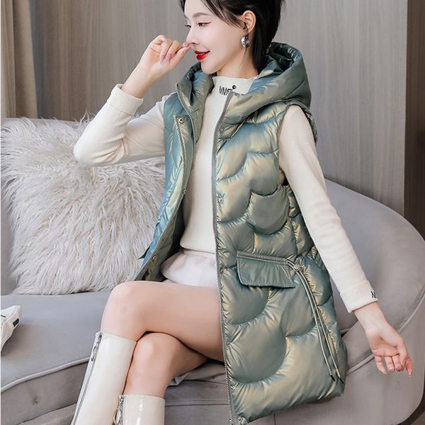 women's vests 0445 hooded vest coat women warm thick long vest ladies zipper outerwear waistcoat female solid color slim down cotton ve, Black;white
women's vests 0445 hooded vest coat women warm thick long vest ladies zipper outerwear waistcoat female solid color slim down cotton ve, Black;white