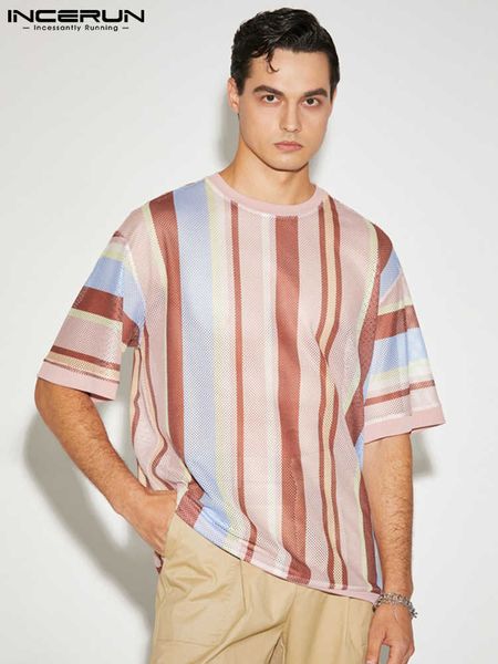 men's t-shirts summer men t shirt striped mesh transparent o-neck short sleeve casual tee 2022 streetwear fashion loose camisetas t221, White;black
men's t-shirts summer men t shirt striped mesh transparent o-neck short sleeve casual tee 2022 streetwear fashion loose camisetas t221, White;black
