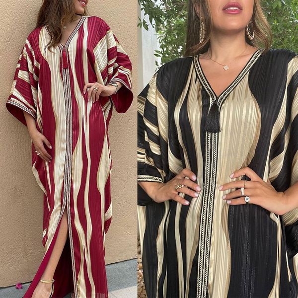 muslim special occasion dresses spring and autumn striped bat sleeve ashion arab gown tassel new women's party dress bt166, Black
muslim special occasion dresses spring and autumn striped bat sleeve ashion arab gown tassel new women's party dress bt166, Black