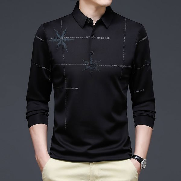 men's polos browon spring autumn brand casual polo shirts men long sleeve turndown collar shirt breathable maple leaf pattern men 2210, White;black
men's polos browon spring autumn brand casual polo shirts men long sleeve turndown collar shirt breathable maple leaf pattern men 2210, White;black