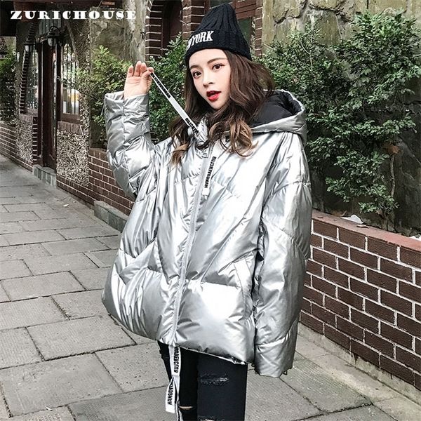 women's down parkas oversize puffer jacket women hooded parkas harajuku loose-fit casual fashion glossy sliver warm cotton-padded coat, Black
women's down parkas oversize puffer jacket women hooded parkas harajuku loose-fit casual fashion glossy sliver warm cotton-padded coat, Black