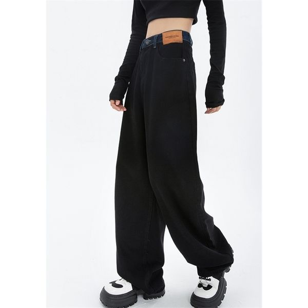 women's jeans black high waist womens wide leg baggy chic design denim pants streetwear vintage trend summer loose straight jean trouse, Blue
women's jeans black high waist womens wide leg baggy chic design denim pants streetwear vintage trend summer loose straight jean trouse, Blue