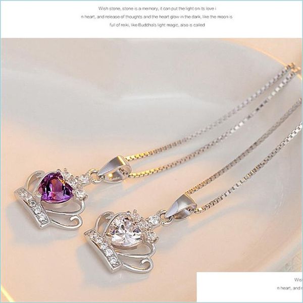 pendant necklaces 925 sterling sier pendant jewelry austrian crystal crown wedding purple/sier water wave necklace epacket drop deliv dhjk2, Silver
pendant necklaces 925 sterling sier pendant jewelry austrian crystal crown wedding purple/sier water wave necklace epacket drop deliv dhjk2, Silver