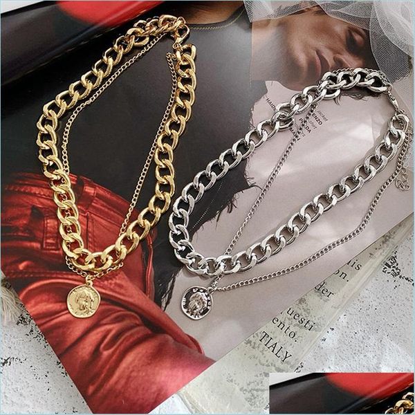 pendant necklaces fashion vintage mti layer coin chain pendant necklace for women gold sier color portrait chunky necklaces 74 d3 dro dhwk3, Silver
pendant necklaces fashion vintage mti layer coin chain pendant necklace for women gold sier color portrait chunky necklaces 74 d3 dro dhwk3, Silver