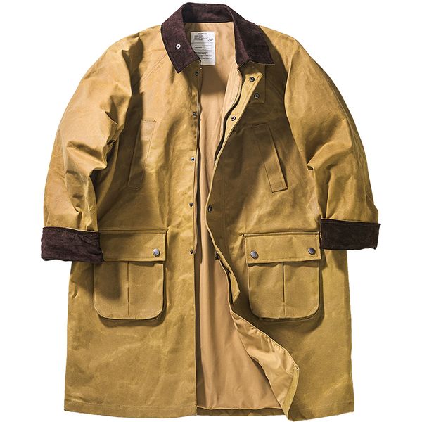 men s trench coats oil wax coat long loose waterproof military windbreaker safari biker jacket spring autumn outdoor vintage clothes 221007, Tan;black
men s trench coats oil wax coat long loose waterproof military windbreaker safari biker jacket spring autumn outdoor vintage clothes 221007, Tan;black