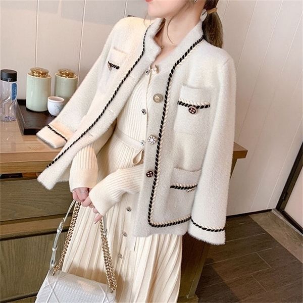 womens knits tees fashion designer mink cashmere jacket women fall elegant single breasted short sweater cardigan vintage korean knit luxury, White
womens knits tees fashion designer mink cashmere jacket women fall elegant single breasted short sweater cardigan vintage korean knit luxury, White