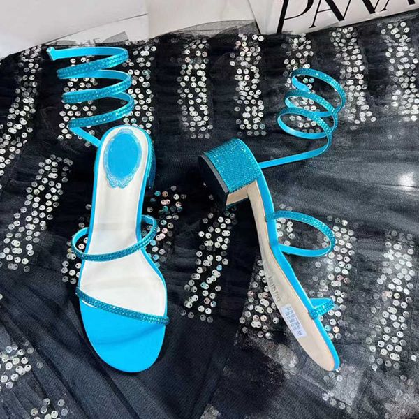 fashion thick heel blue sandal crystal serpentine winding open toe strass 40mm high heel party women luxury designer rc sandals with, Black
fashion thick heel blue sandal crystal serpentine winding open toe strass 40mm high heel party women luxury designer rc sandals with, Black