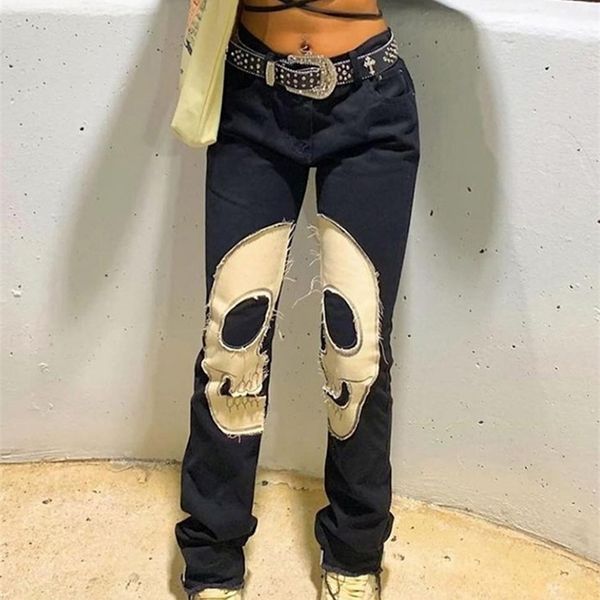women's jeans sifreyr skeleton patterned low waist women harajuku streetwear retro fairycore grunge pants cyber y2k black denim trouser, Blue
women's jeans sifreyr skeleton patterned low waist women harajuku streetwear retro fairycore grunge pants cyber y2k black denim trouser, Blue