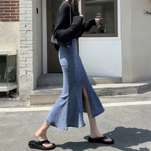 skirts rimocy fashion split long denim for women summer high waisted mermaid woman package hip flare female 221007, Black
skirts rimocy fashion split long denim for women summer high waisted mermaid woman package hip flare female 221007, Black