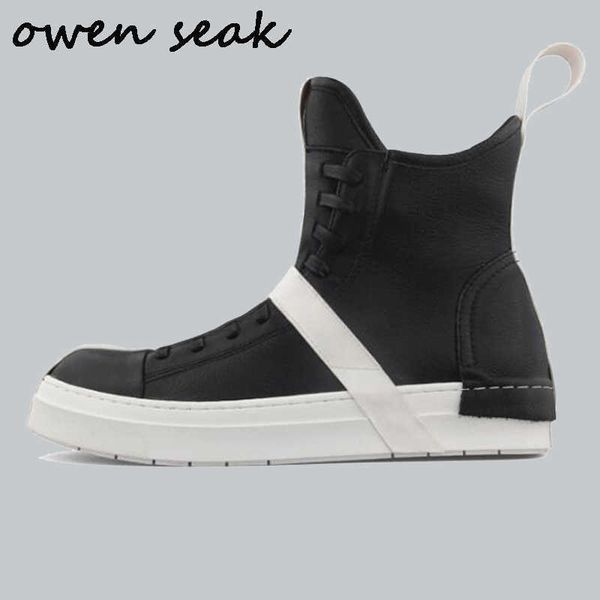 2018 owen seak men shoes high ankle luxury trainers genuine leather winter boots lace up casual zip flats black white sneaker
2018 owen seak men shoes high ankle luxury trainers genuine leather winter boots lace up casual zip flats black white sneaker