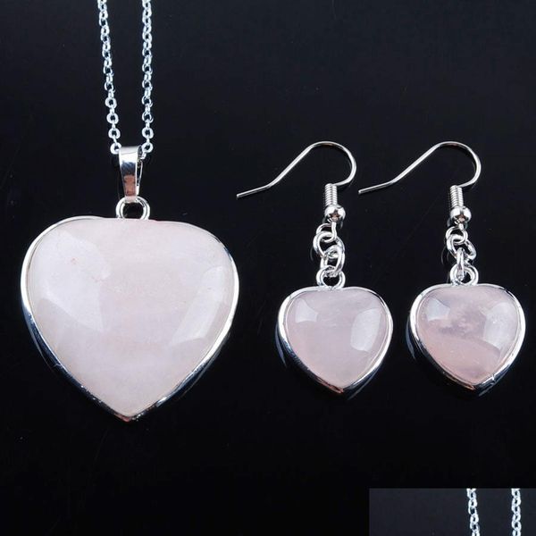 earrings necklace natural crystal gem stone love heart necklace pendant earrings set jewelry pointed reiki chakra beads bdejewelry dh5pq, Silver
earrings necklace natural crystal gem stone love heart necklace pendant earrings set jewelry pointed reiki chakra beads bdejewelry dh5pq, Silver