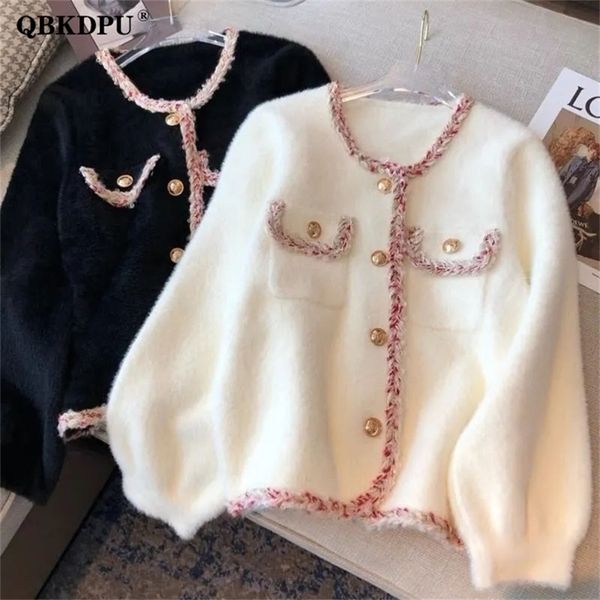 womens knits tees elegant mink cashmere cardigan women korean fashion loose long sleeve knitted sweater white black casual o neck sueters de
womens knits tees elegant mink cashmere cardigan women korean fashion loose long sleeve knitted sweater white black casual o neck sueters de