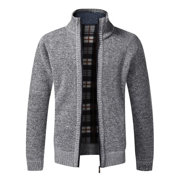 men's jackets autumn winter slim fit stand collar zipper men solid cotton thick warm sweater 221006, Black;brown
men's jackets autumn winter slim fit stand collar zipper men solid cotton thick warm sweater 221006, Black;brown