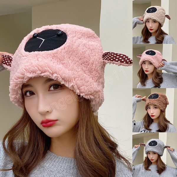 sweet female hedging cap winter warm comfortable ear protection hats cartoon cute lamb plush thick pullover cap christmas, Yellow
sweet female hedging cap winter warm comfortable ear protection hats cartoon cute lamb plush thick pullover cap christmas, Yellow