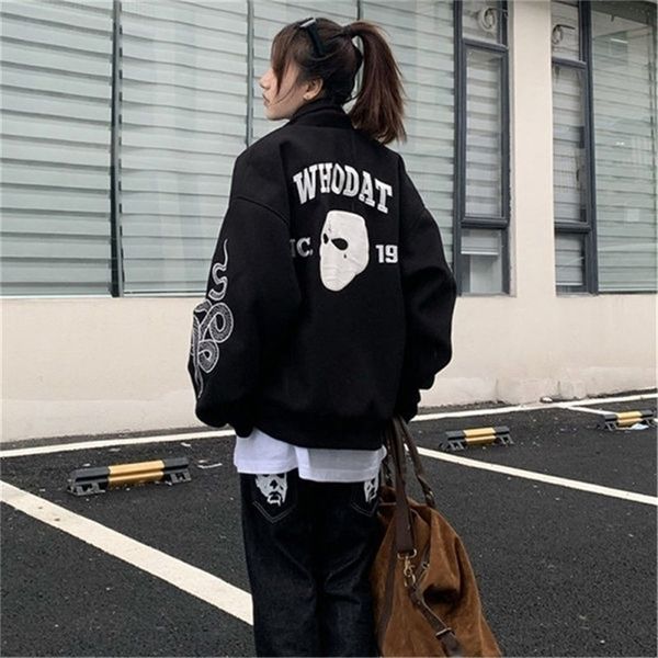 men's jackets women's bomber harajuku hip hop oversized black coat spring velvet chaquetas 221006, Black;brown
men's jackets women's bomber harajuku hip hop oversized black coat spring velvet chaquetas 221006, Black;brown