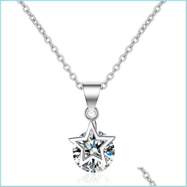 pendant necklaces 925 sterling sier new woman fashion jewelry crystal zircon five-pointed star pendant necklace length 45cm drop deli dhlp3, Silver
pendant necklaces 925 sterling sier new woman fashion jewelry crystal zircon five-pointed star pendant necklace length 45cm drop deli dhlp3, Silver