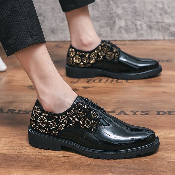 luxury brogue leather oxford shoes rhinestone patent pointed toe one stirrup men's fashion formal casual shoes various sizes 38-47, Black
luxury brogue leather oxford shoes rhinestone patent pointed toe one stirrup men's fashion formal casual shoes various sizes 38-47, Black