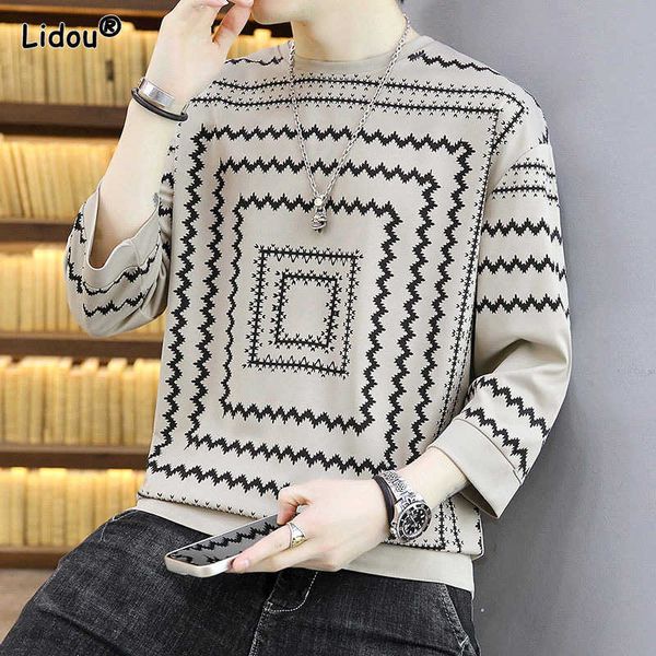 men's t-shirts fashion casual new geometric print long sleeved t-shirts loose man spring autumn all-match trend o-neck men's cloth, White;black
men's t-shirts fashion casual new geometric print long sleeved t-shirts loose man spring autumn all-match trend o-neck men's cloth, White;black