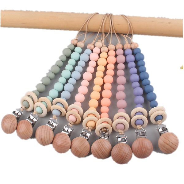 wooden silicone bead pacifier holders chain newborn pacifier chains clips baby teething soother kids chew toys 15 colors to choose
wooden silicone bead pacifier holders chain newborn pacifier chains clips baby teething soother kids chew toys 15 colors to choose