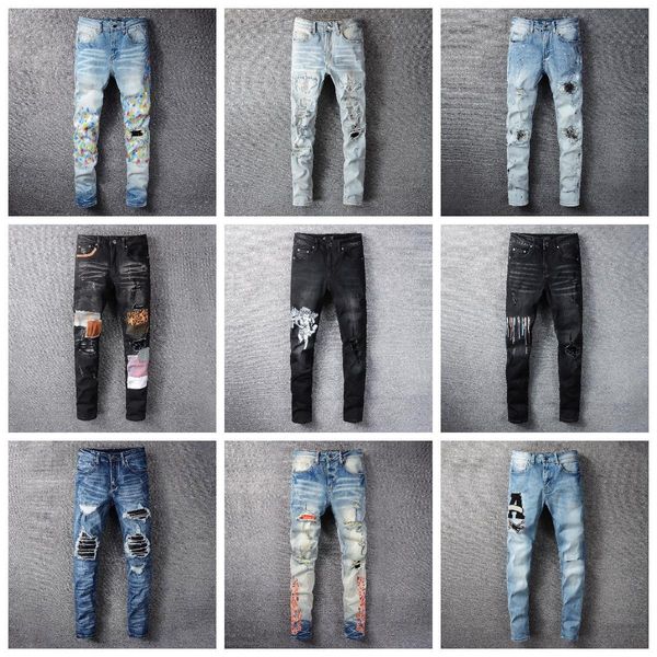 23 designer men's jeans hip-hop fashion zipper hole wash jeans pants retro torn fold stitching mens design motorcycle riding cool slim, Blue
23 designer men's jeans hip-hop fashion zipper hole wash jeans pants retro torn fold stitching mens design motorcycle riding cool slim, Blue