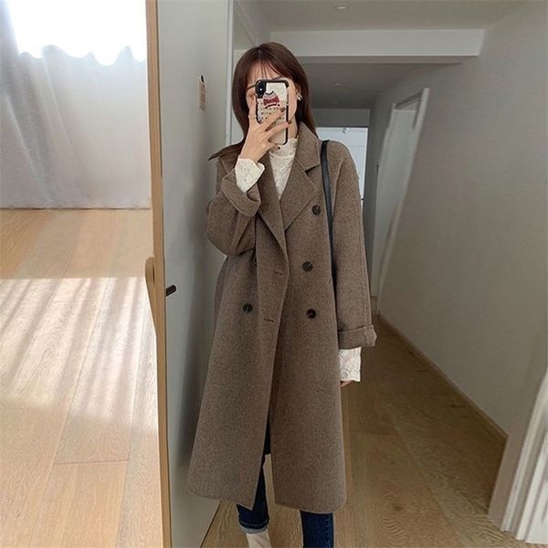 womens wool blends evlooks autumn winter korean woolen coat womens classic retro double breasted loose slim medium and long abrigos mujer 22, Black
womens wool blends evlooks autumn winter korean woolen coat womens classic retro double breasted loose slim medium and long abrigos mujer 22, Black